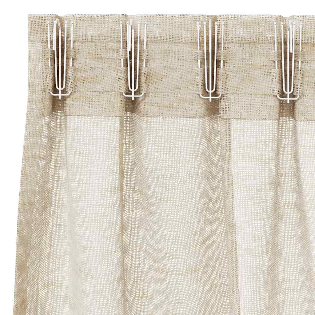 Voile-Vorhang mit Vorhängen 2 pcs Weiß 140 x 140 cm Polyester