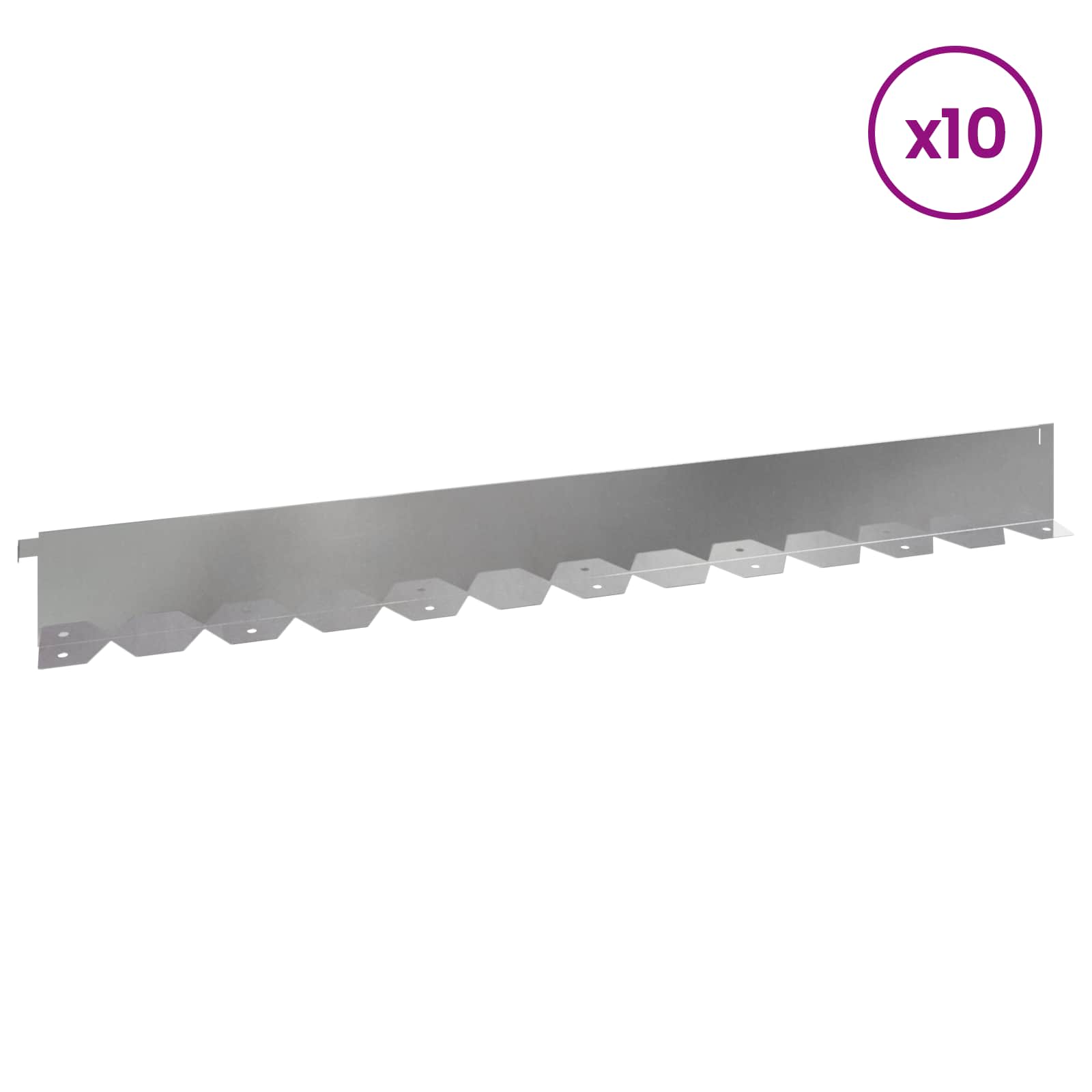 Raseneinfassung 10 pcs 102 x 4 x 4 cm Stahl Schwarz