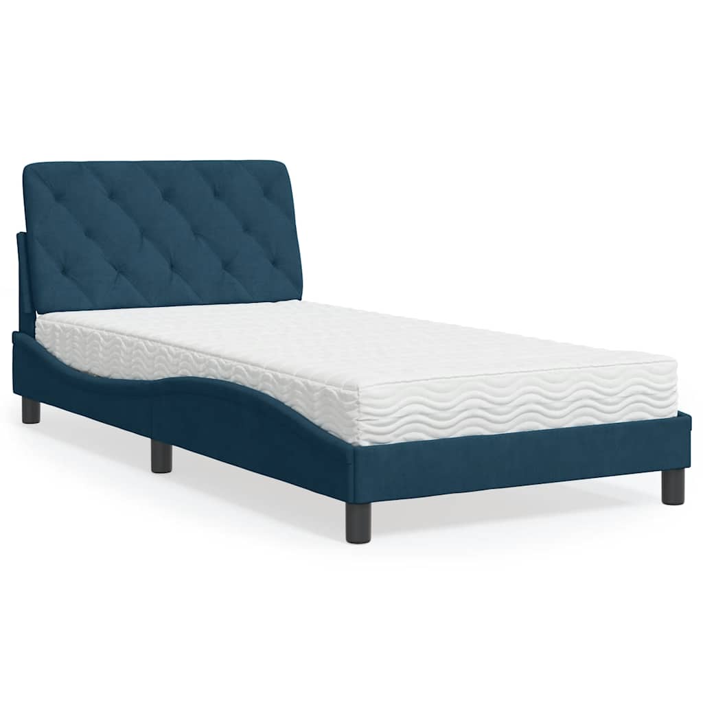 Bett mit Matratze Hellgrau 80x200 cm Samt
