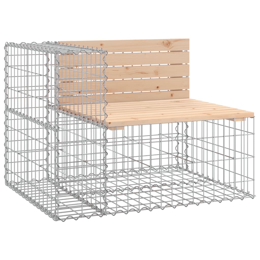 Gartenbank aus Gabionen 184x71x65,5 cm Kiefernholz Imprägniert