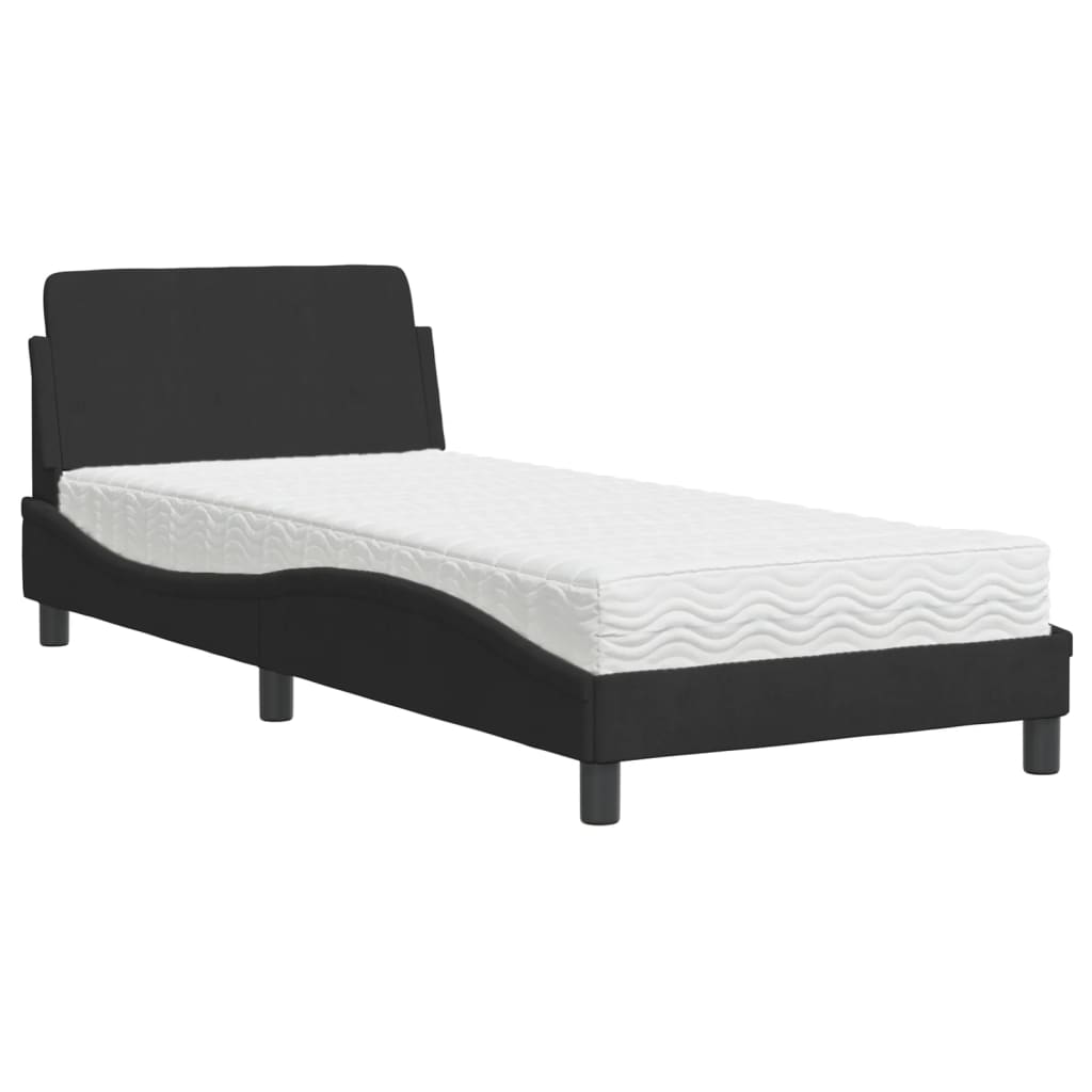 Bett mit Matratze "Dover" Hellgrau 80x200 cm Samt