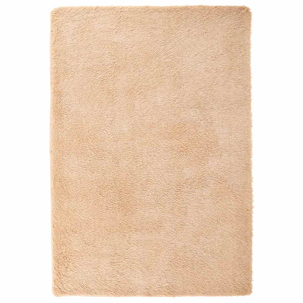 Teppich Shaggy Hochflor NAVARRA Beige 60x100 cm Polyester