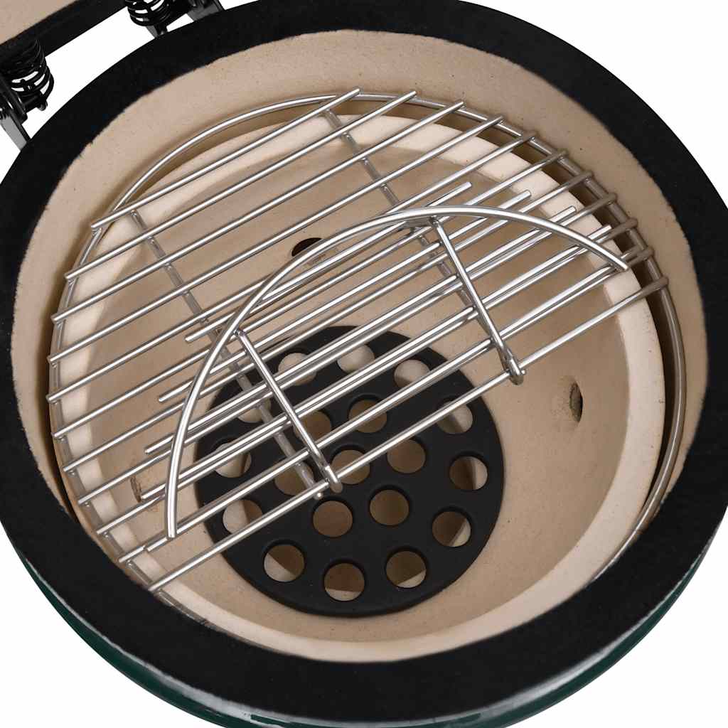 2-in-1 Kamado-Grill Smoker Keramik 56 cm Schwarz