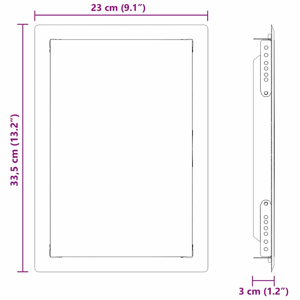 Zugangsklappe 2 pcs Weiß 23 x 23 x 3 cm Stahl