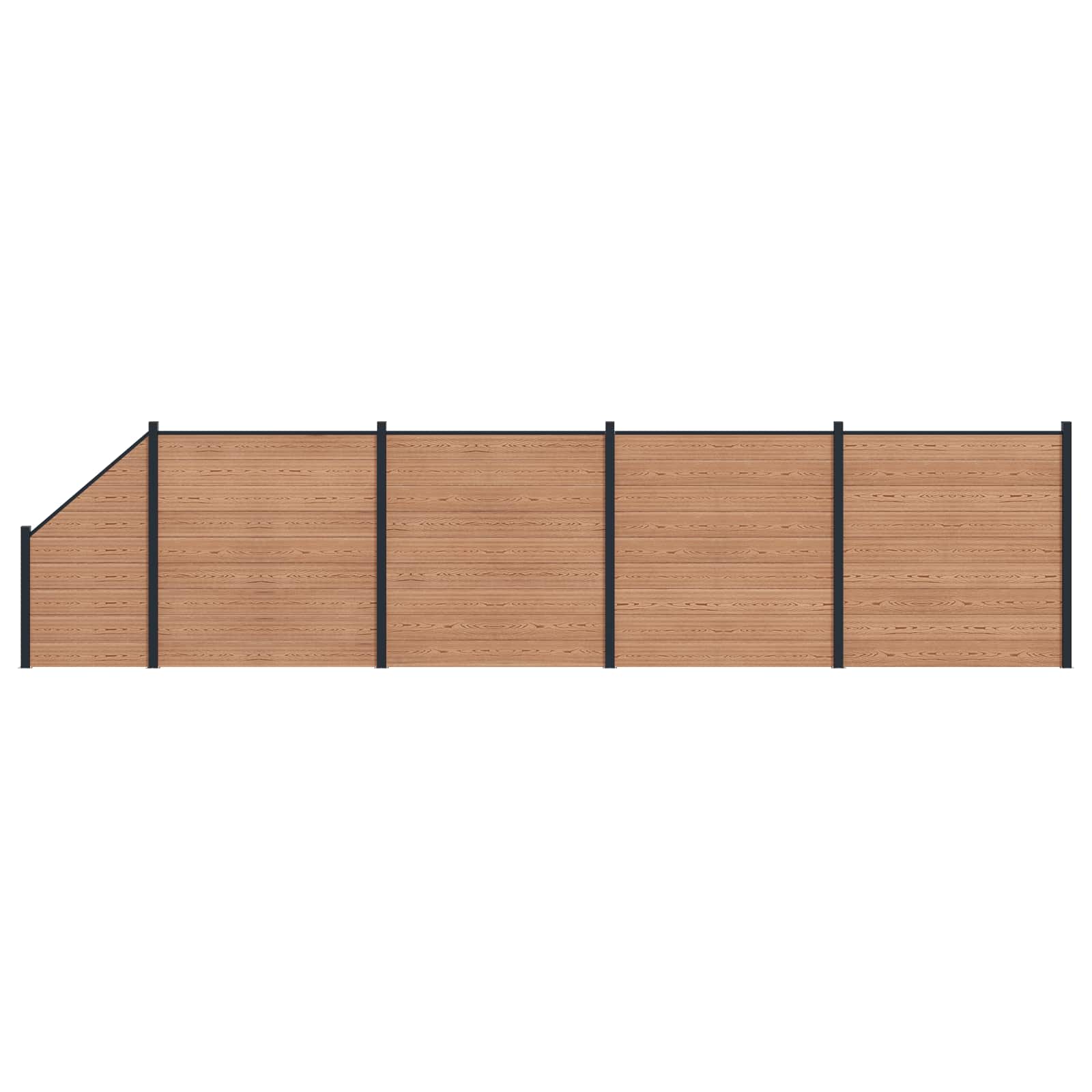 Zaunelement WPC 180x186 cm Schwarz