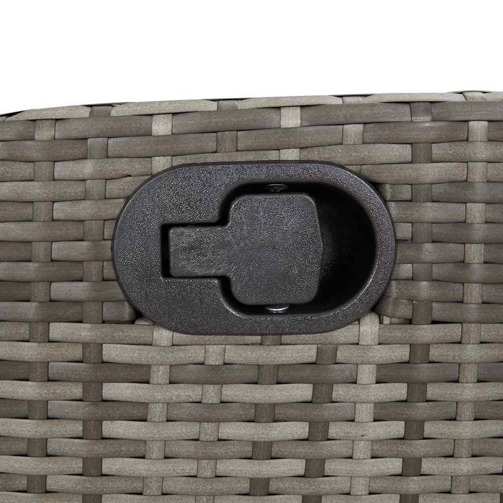 Gartenbank Verstellbar mit Kissen Braun Poly Rattan