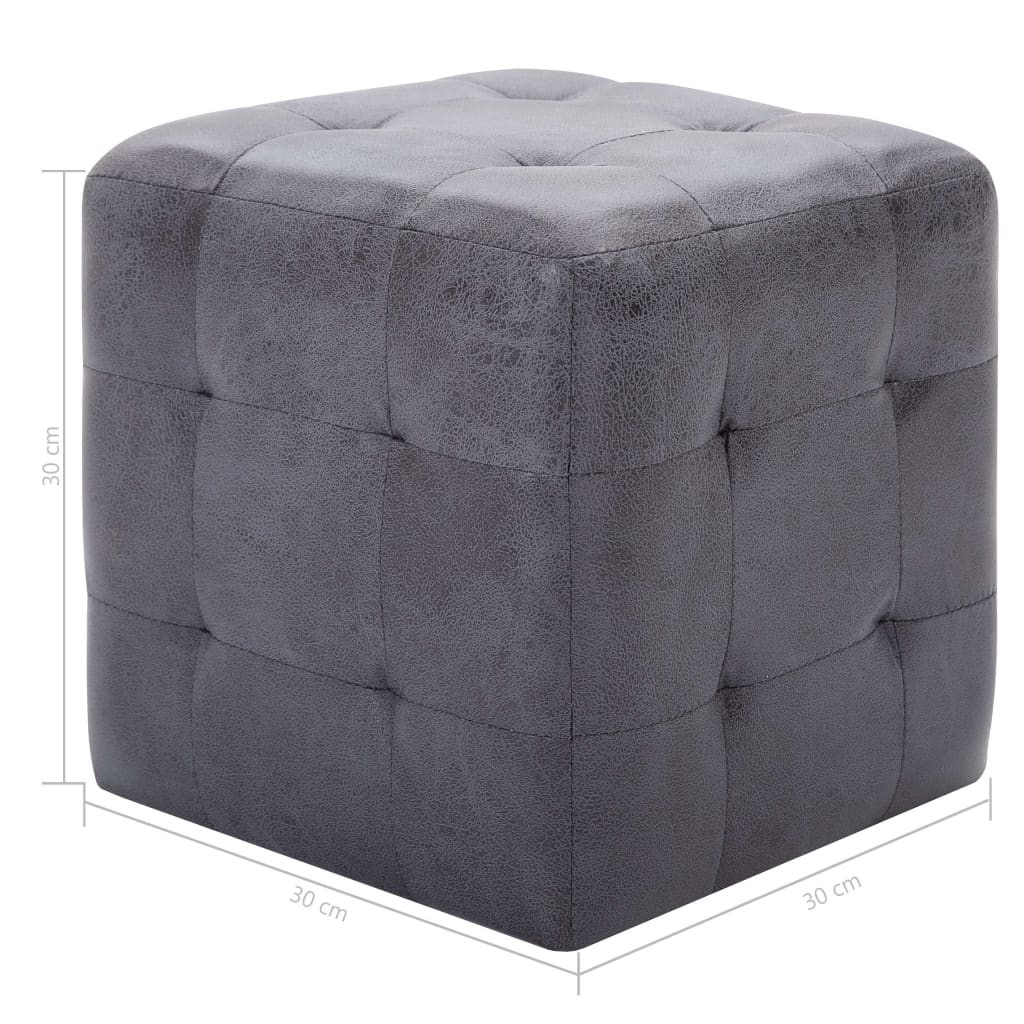 Pouf 2 Stk. Braun 30x30x30 cm Wildleder-Optik