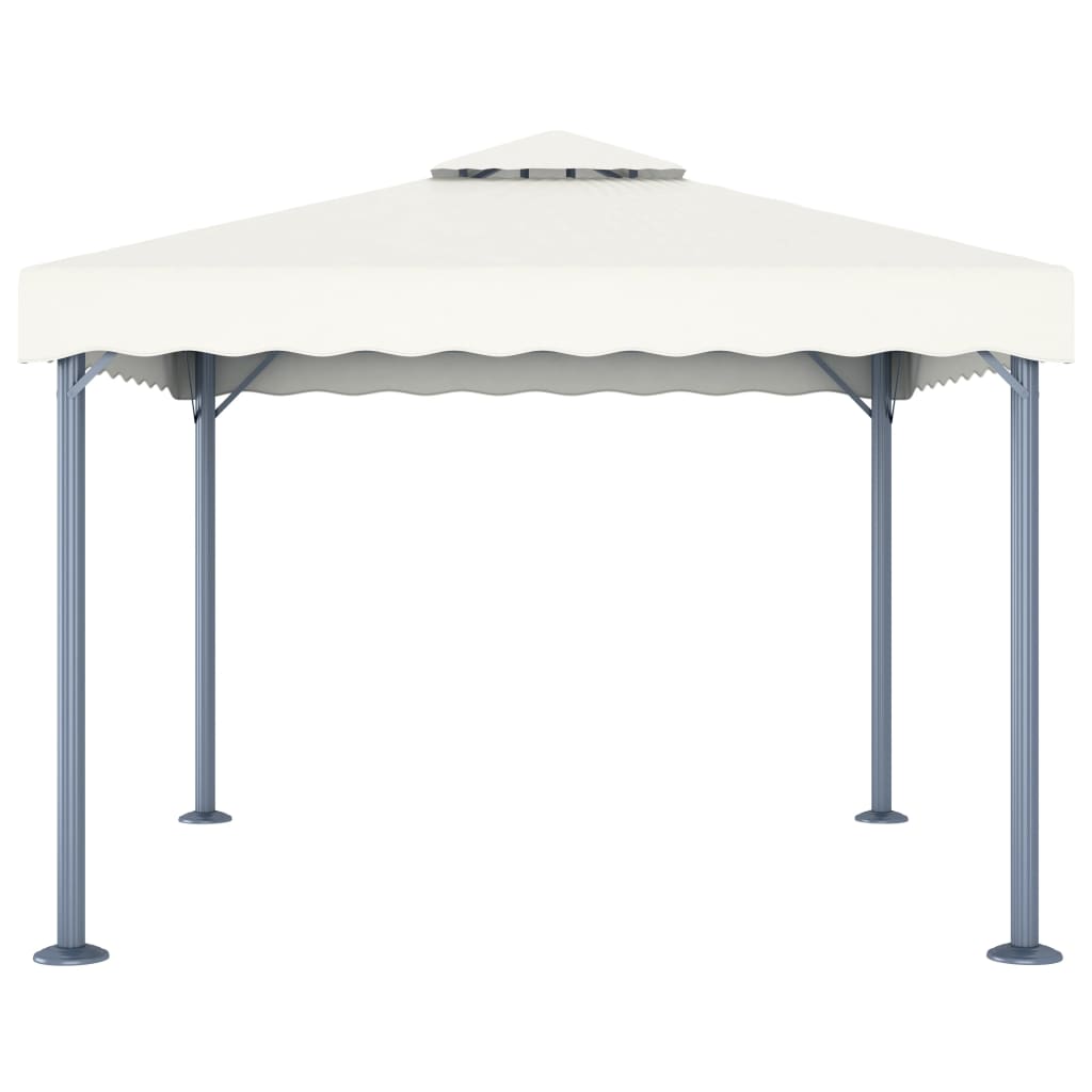 Pavillon mit LED-Lichterkette 300x300 cm Anthrazit Aluminium
