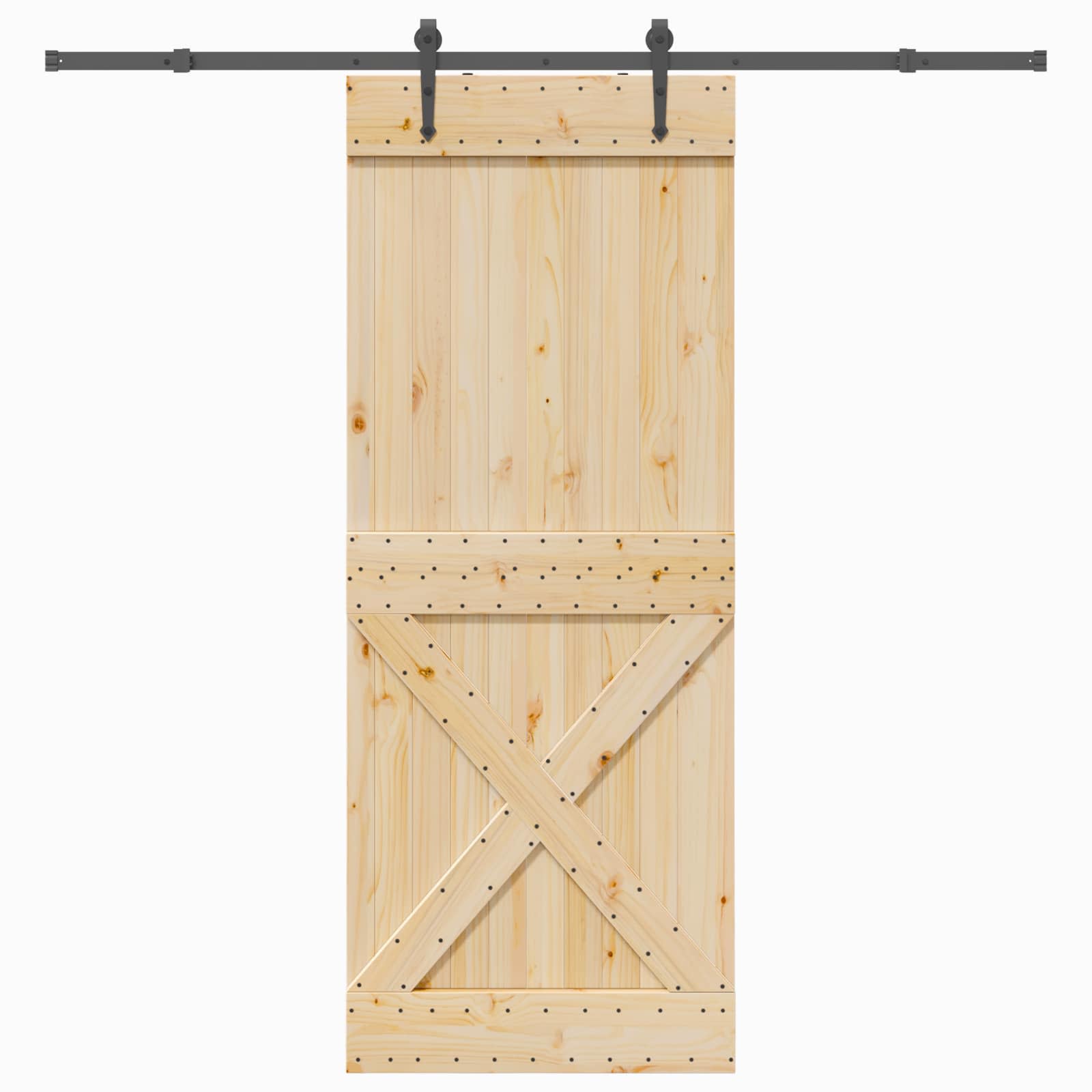 Schiebetür NARVIK Natürlich und Schwarz 70 x 210 cm (152,5 cm)