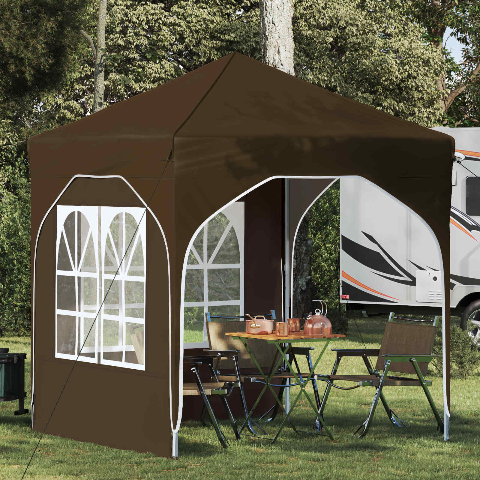 Pop-up Partyzelt 194 x 194 x 245 cm Creme