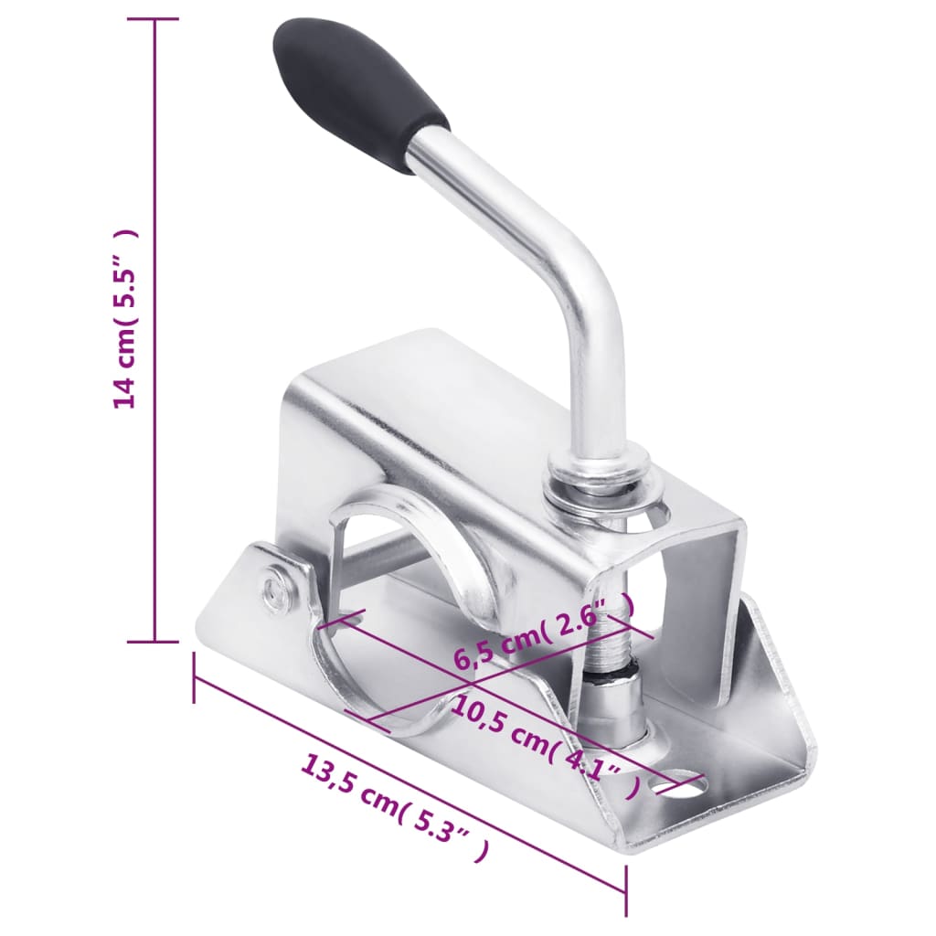 Stützrad 60 mm mit 2 Stützrohren und 2 Klemmen
