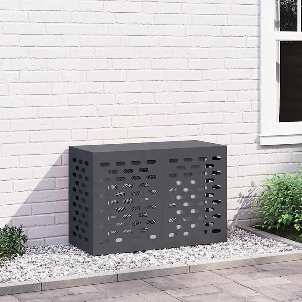 Klimaanlagenabdeckung Schwarz 90 x 40 x 60 cm Stahl