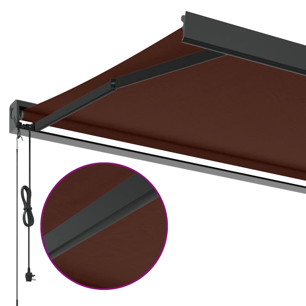 Markise Einziehbar Blau und Weiß 4x3 m Stoff und Aluminium