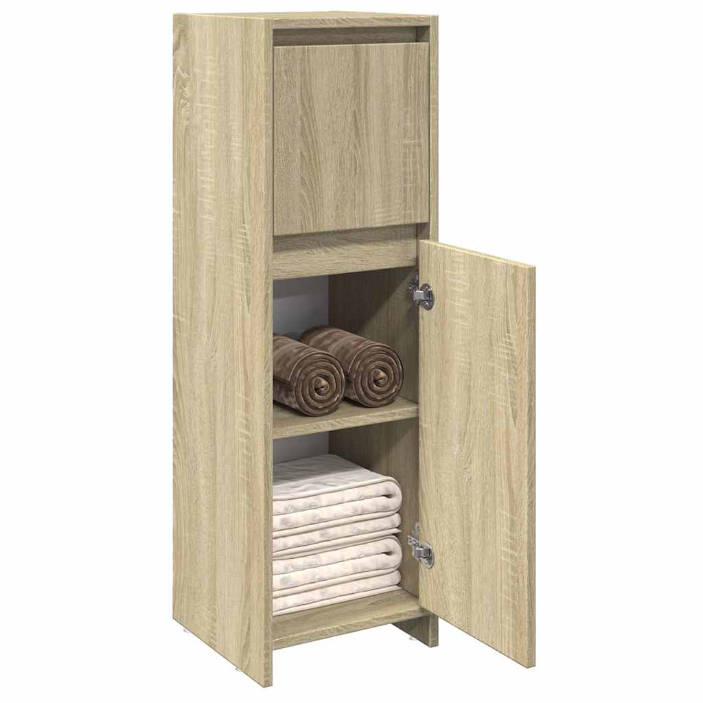 Badezimmerschrank Weiß 30x30x95 cm Holzwerkstoff