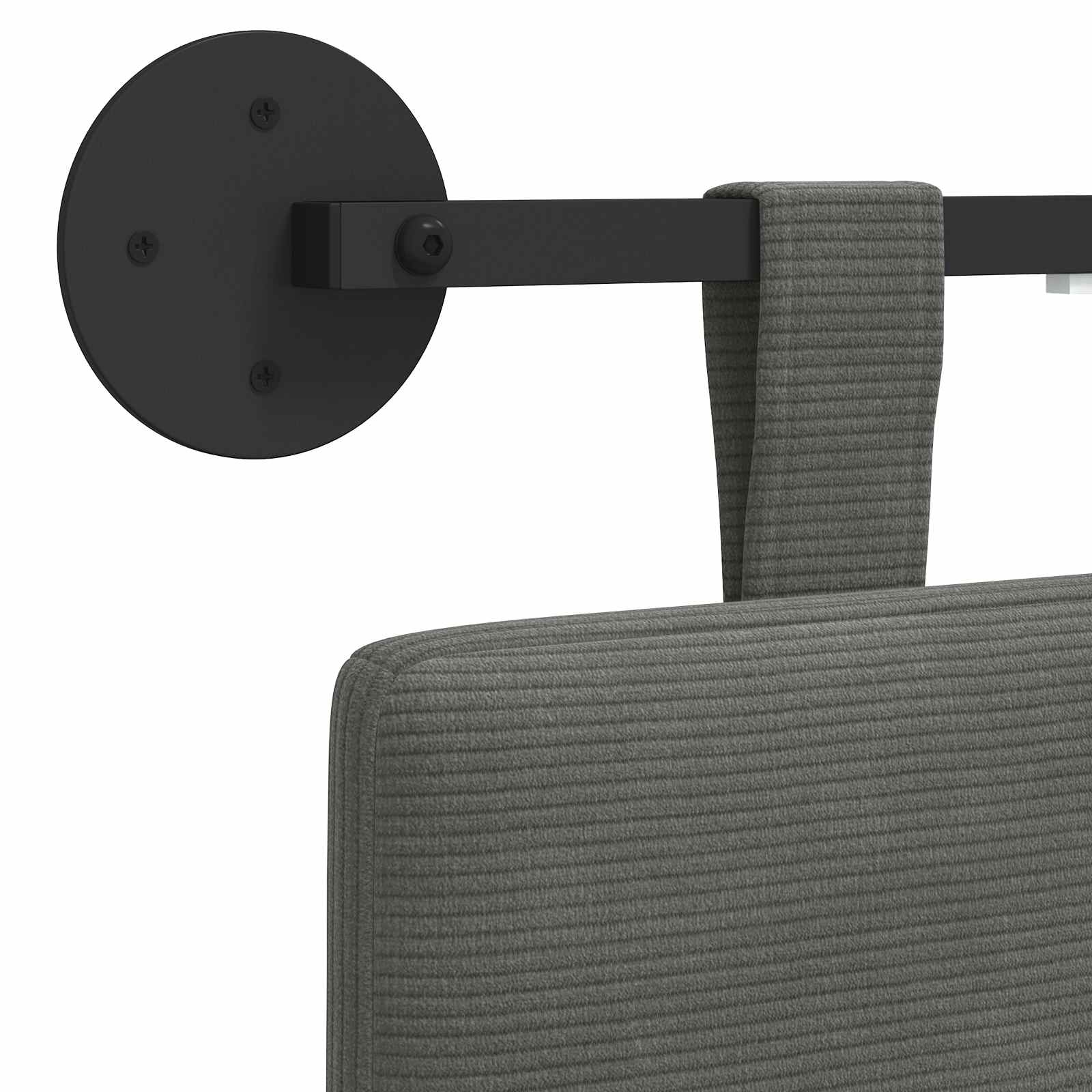 Hängendes Kopfteil Mit LED Licht Hellgrau Cordstoff