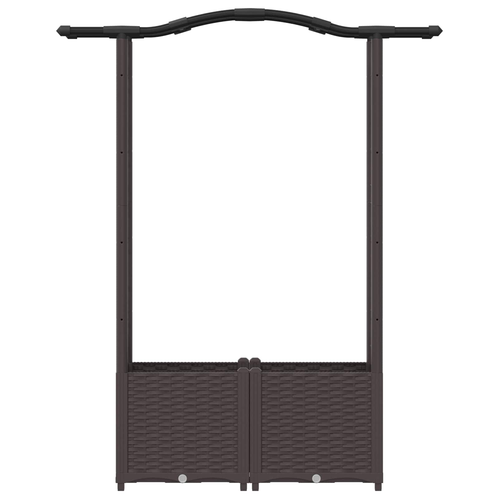 Hochbeet mit Rankgitter und Dach Braun 124 x 40 x 123 cm PP