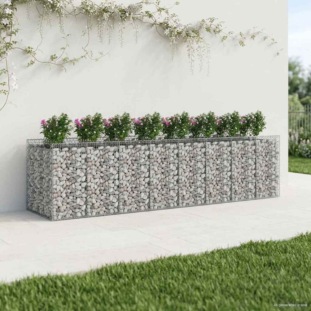 Gabionen-Hochbeet 2 pcs Silber