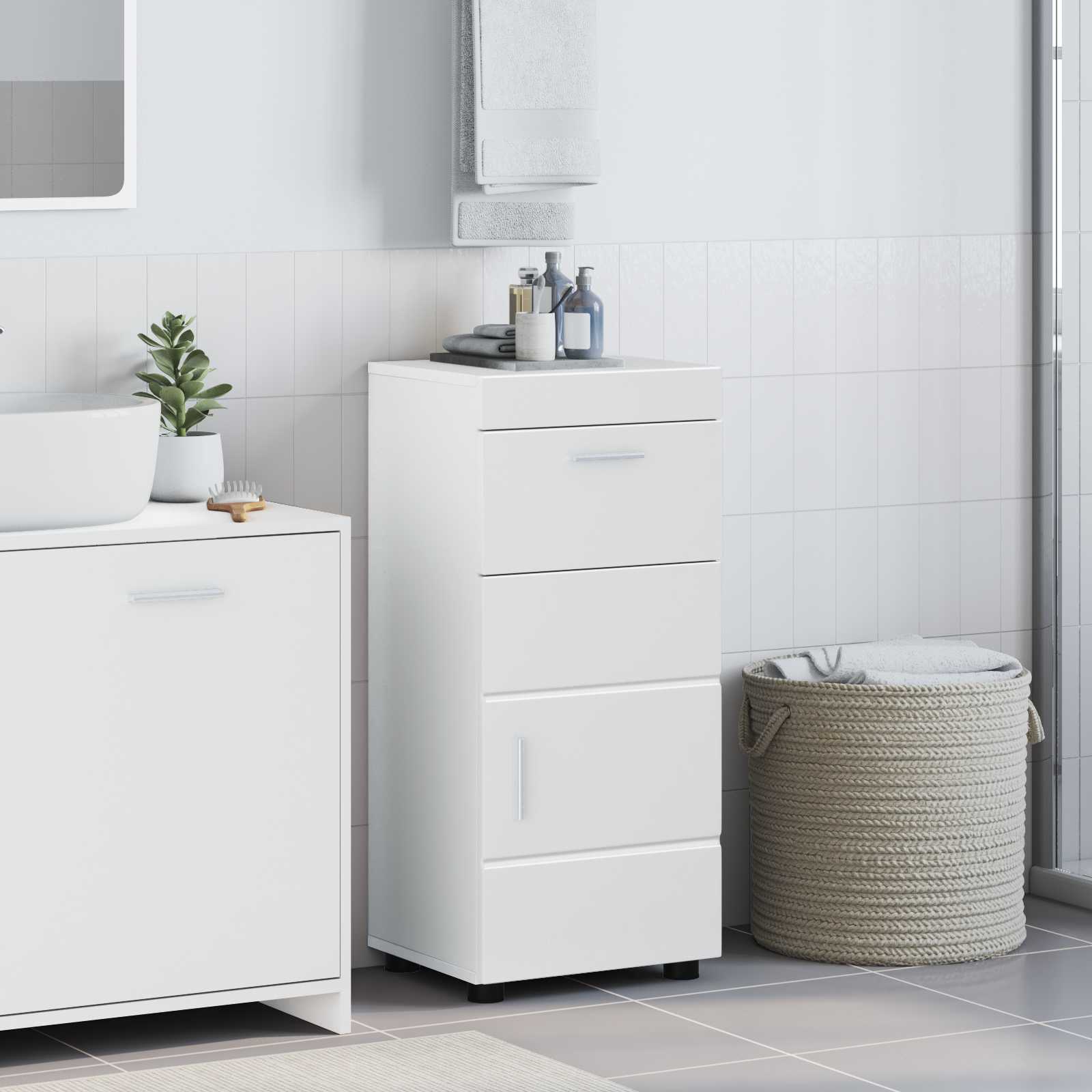 Badezimmermöbel-Set TULUM 2 pcs Weiß 60 x 34 x 63 cm