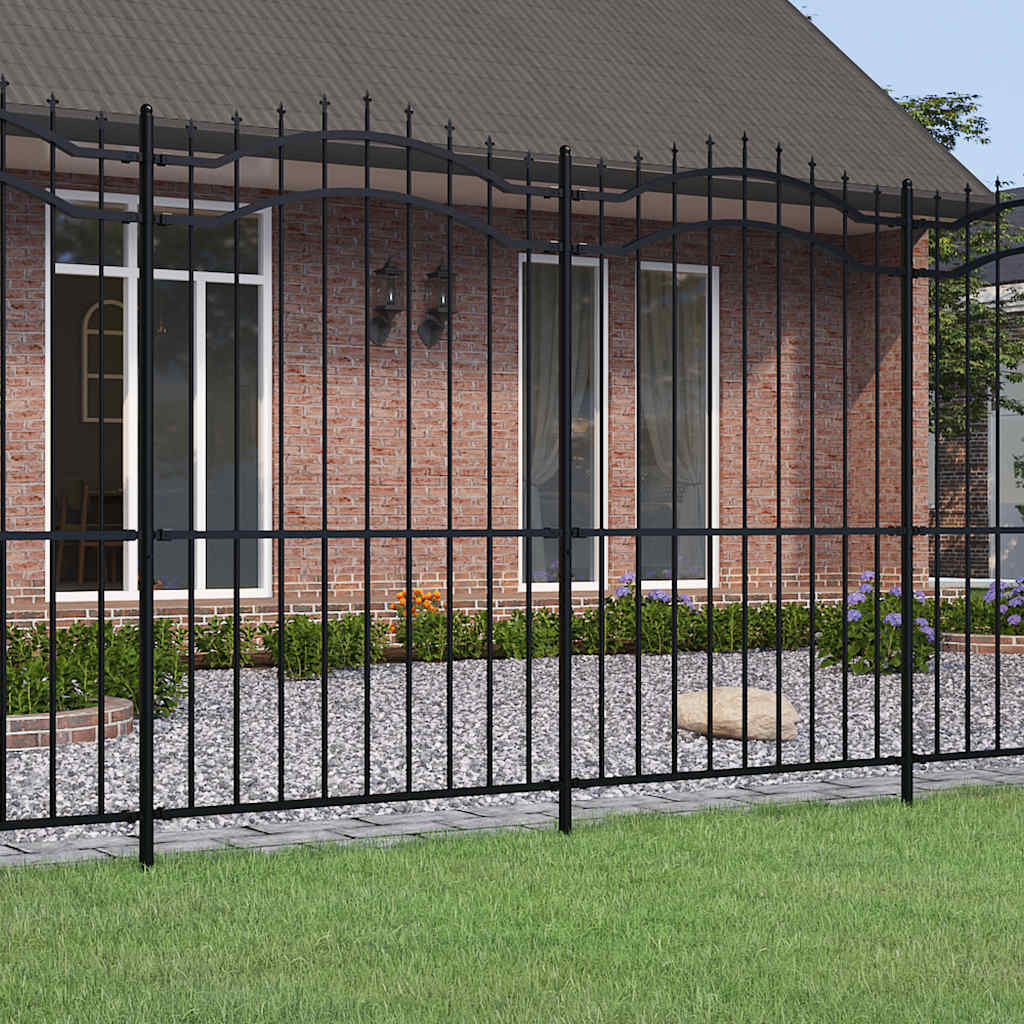 Gartenzaun Woerden mit Speerspitze Schwarz 240 x 75 cm Stahl