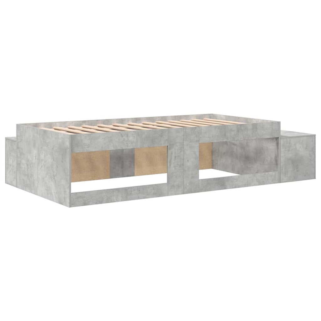 Aufbewahrungsbettgestell mit Speicher Weiß 80 cm Holzwerkstoff