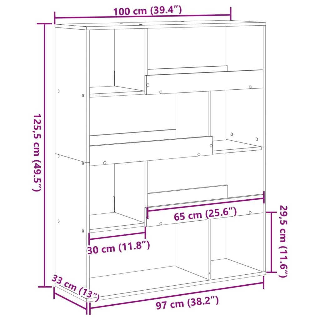 Bücherregal Räuchereiche 100x33x156,5 cm Holzwerkstoff
