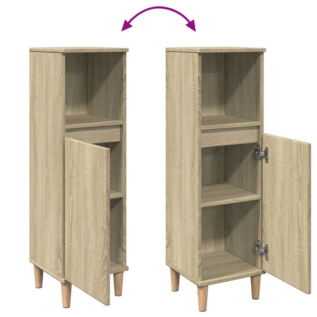 Badschrank Weiß 30x30x100 cm Holzwerkstoff