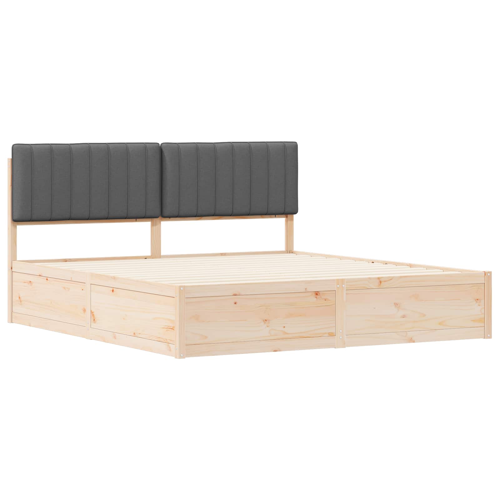 Bettgestell mit gepolstertem Kopfteil Hellgrau 200 x 200 cm