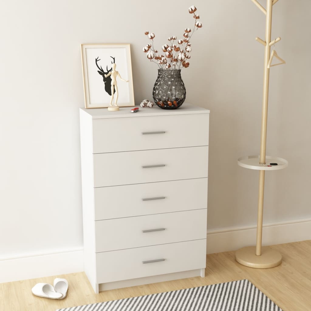 Hochkommode Holzwerkstoff 41x35x106 cm Weiß