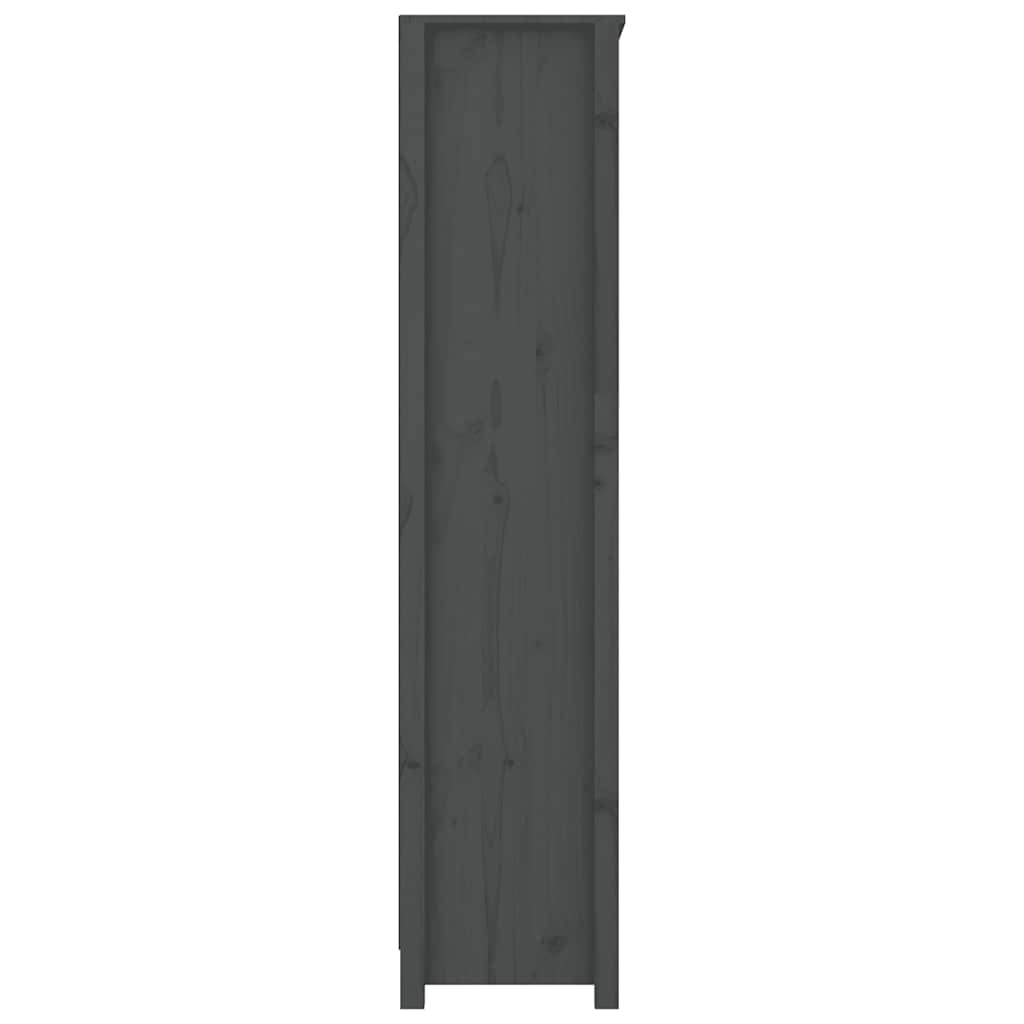 Bücherregal Grau 80x35x68 cm Massivholz Kiefer