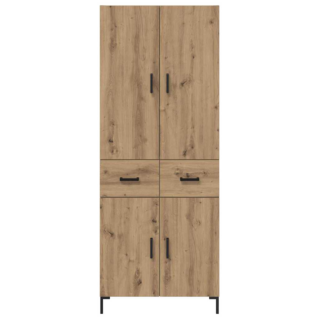 Highboard Betongrau 69,5x34x180 cm Holzwerkstoff