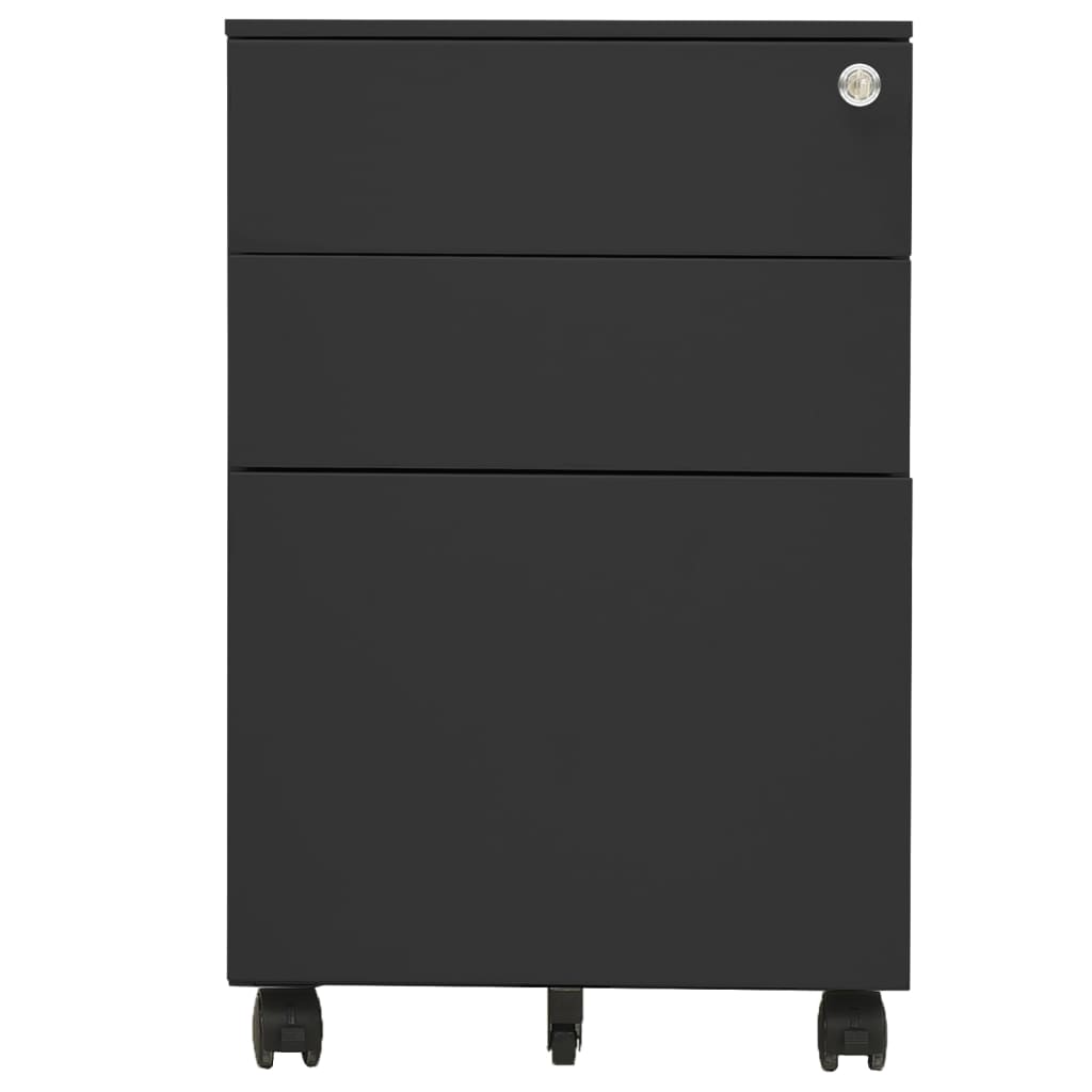 Aktenschrank mit Rollen Weiß 39x45x60 cm Stahl