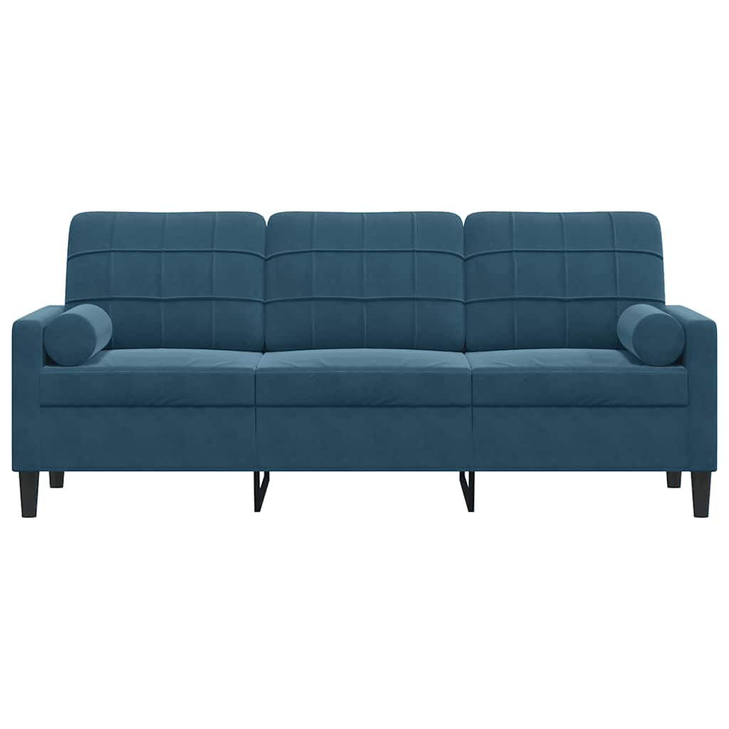 2-Sitzer-Sofa mit Zierkissen Hellgrau 120 cm Samt