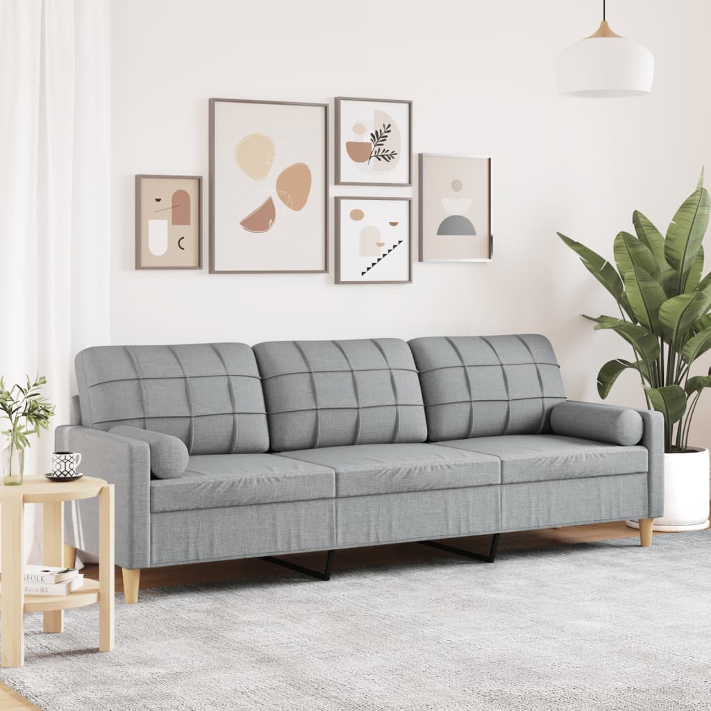 2-Sitzer-Sofa mit Zierkissen Braun 120 cm Stoff