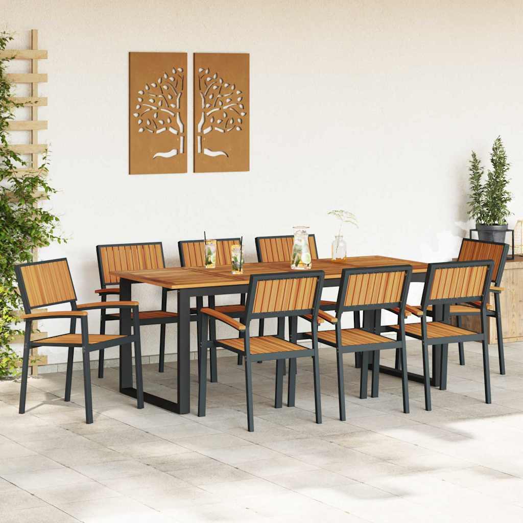 Garten Essgruppe 5 pcs Grau Massivholz Akazie