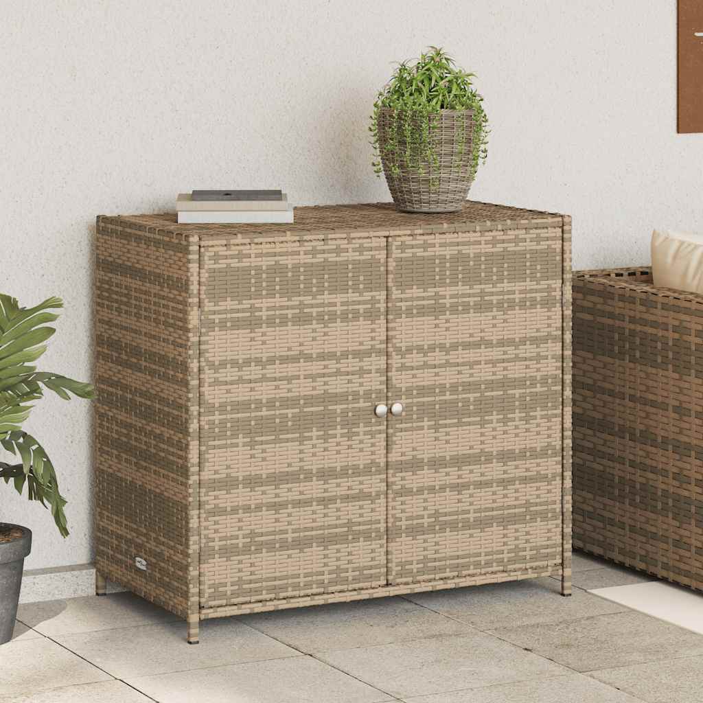 Gartenschrank Schwarz 83x45x76 cm Poly Rattan