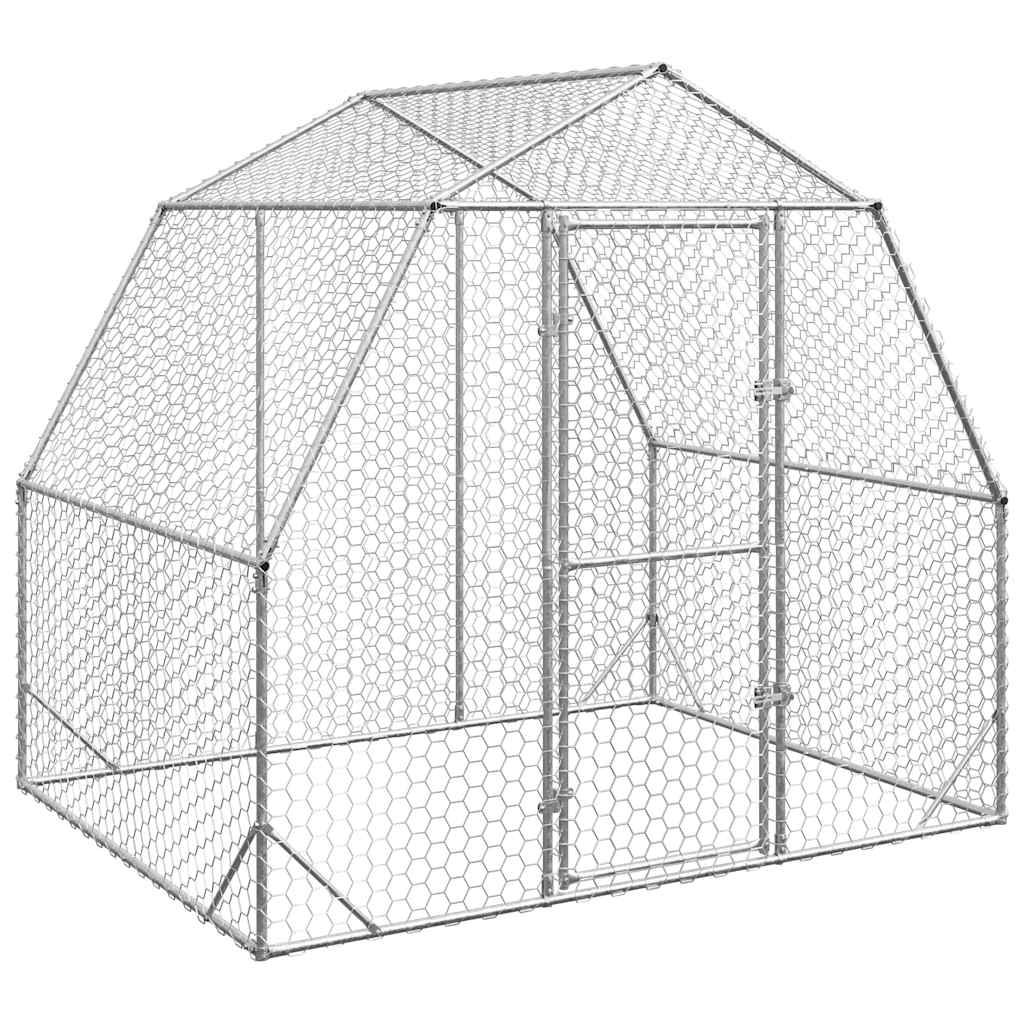 Hühnerstall 2,5x4x2,25 m Verzinkter Stahl