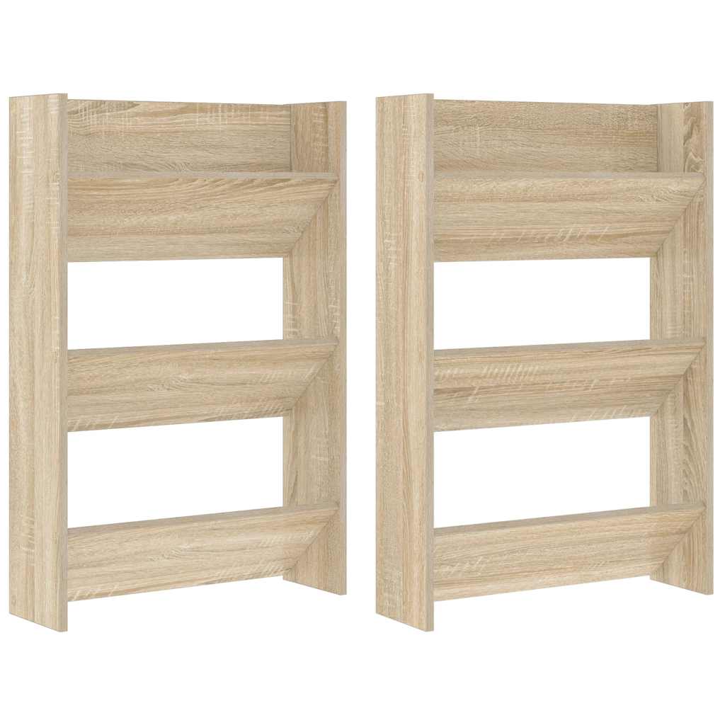 Wand-Schuhschränke 4 Stk. Weiß 60x18x60 cm Holzwerkstoff