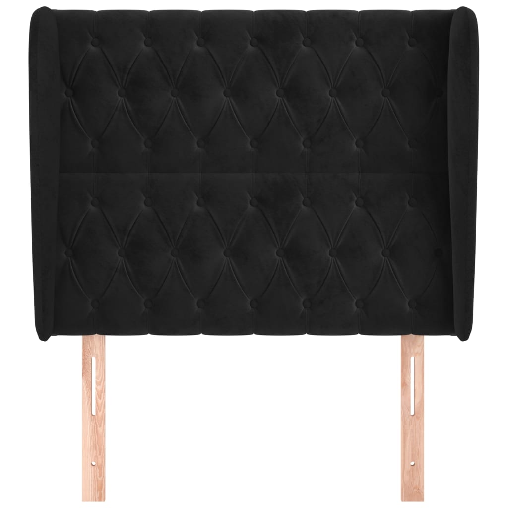 Kopfteil mit Ohren Dunkelblau 93x23x78/88 cm Samt