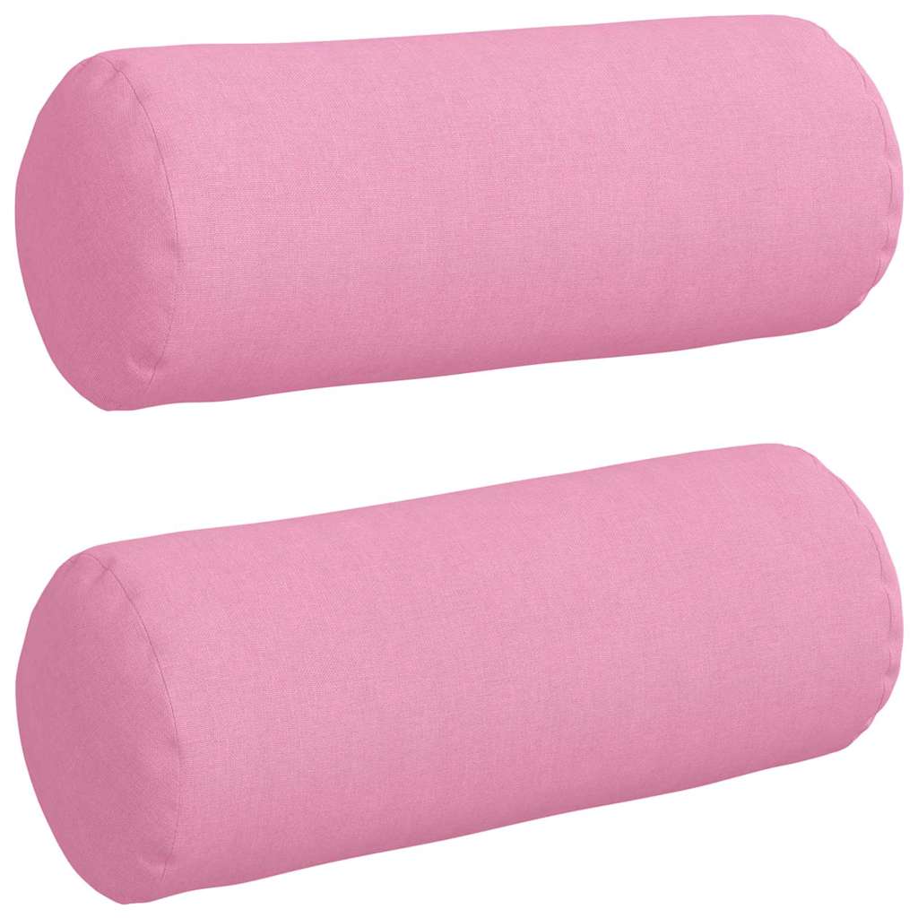 Bolsterkissen 2 Stück Hellgrau Ø 15 x 40 cm Stoff