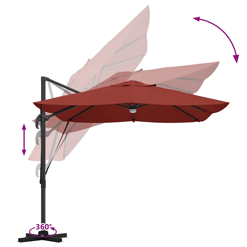 Sonnenschirm Sand 351 x 250 x 253 cm Polyester und Aluminium
