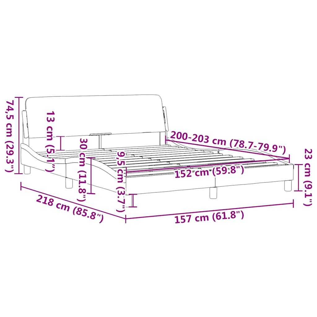 Bettgestell "Dover" Hellgrau 100x190 cm Stoff