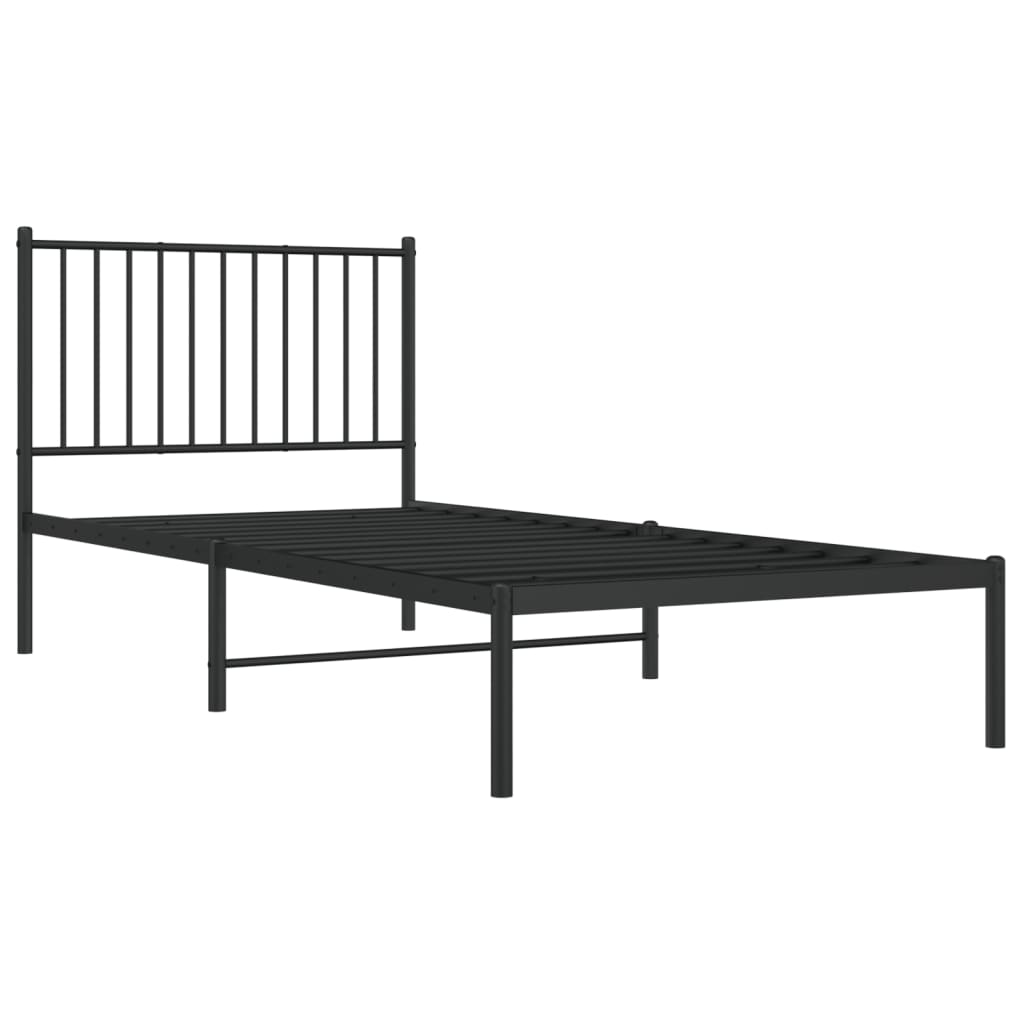 Bettgestell Metall Schwarz 75x190 cm