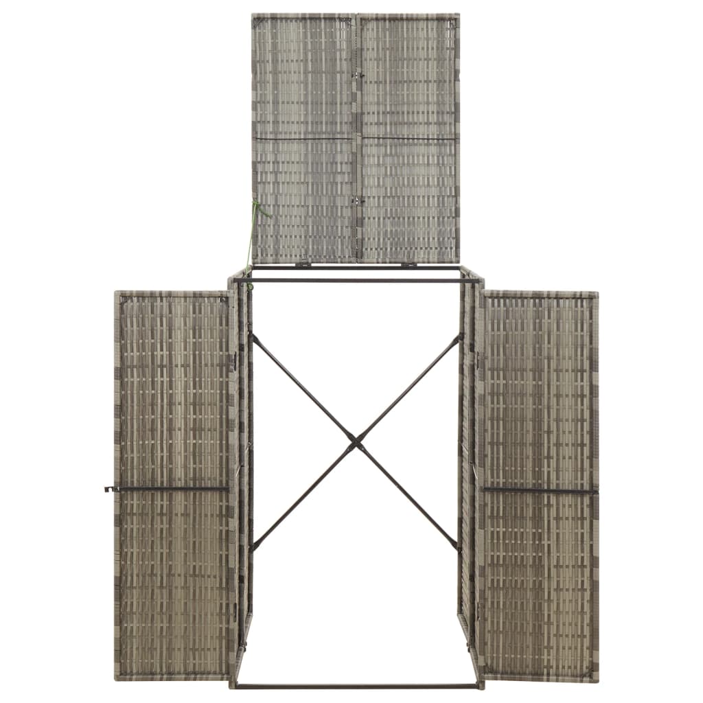 Mülltonnenbox für 1 Tonne Schwarz 70x80x117 cm Poly Rattan