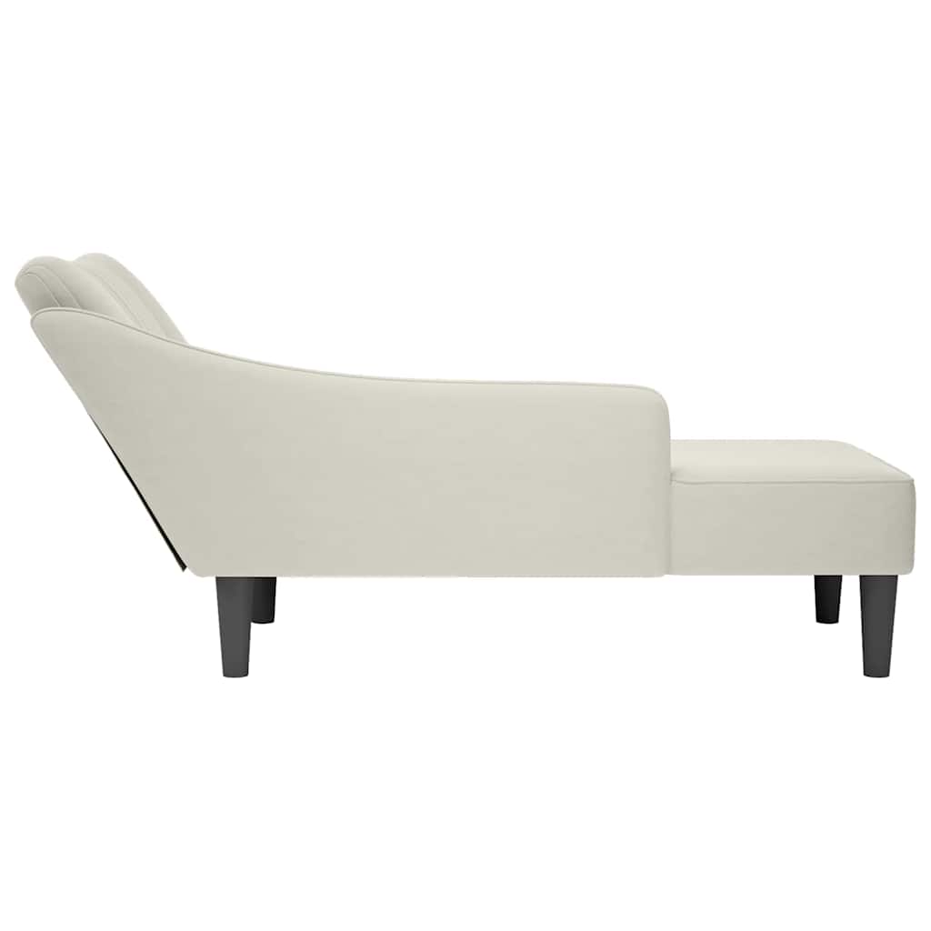 Chaiselongue mit Rechter Armlehne Blau Samt