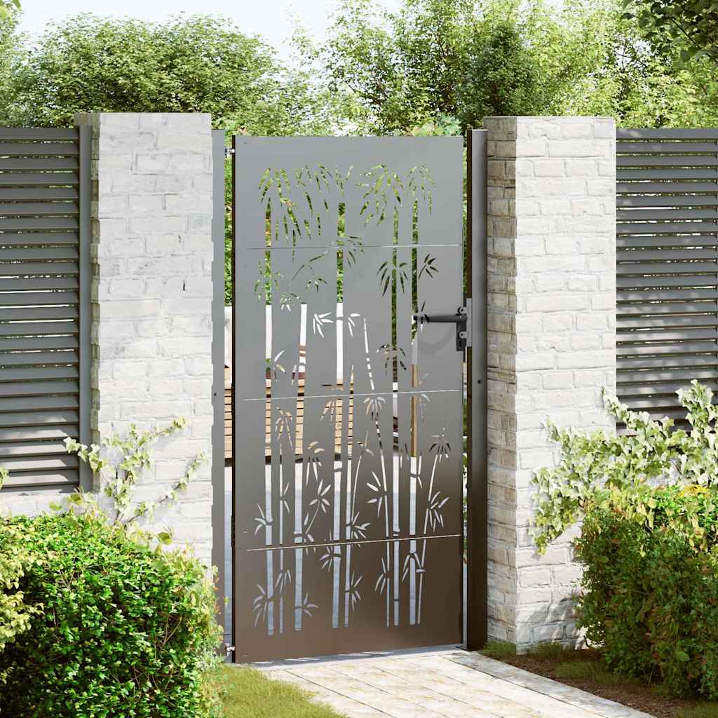 Gartentor 100x75 cm Cortenstahl Bambus-Design