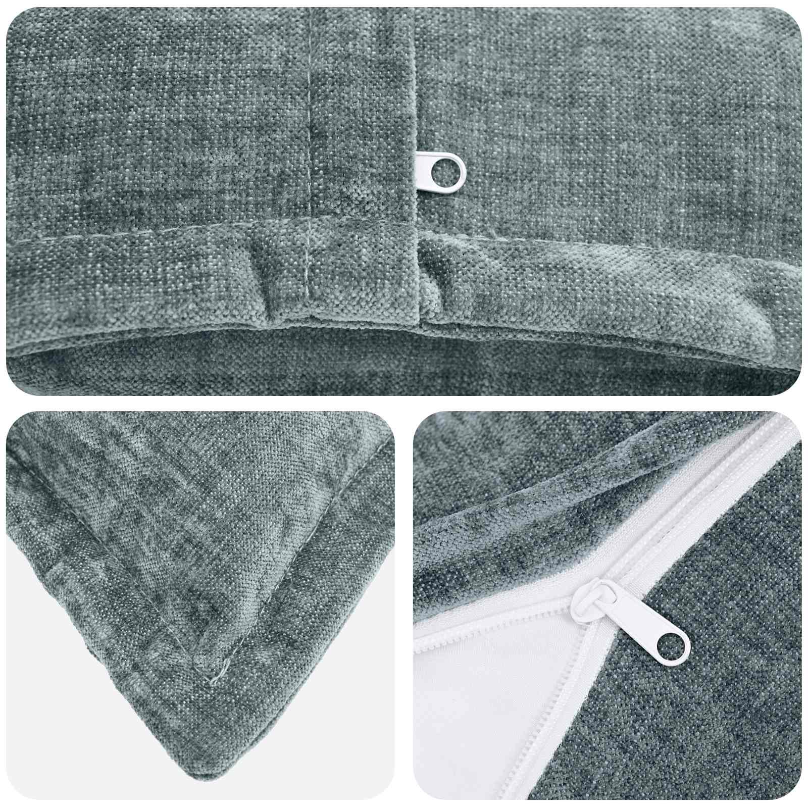 Kissenbezug 2 Stk. HOUTEN Dunkelgrau 30 x 30 cm Chenille-Stoff
