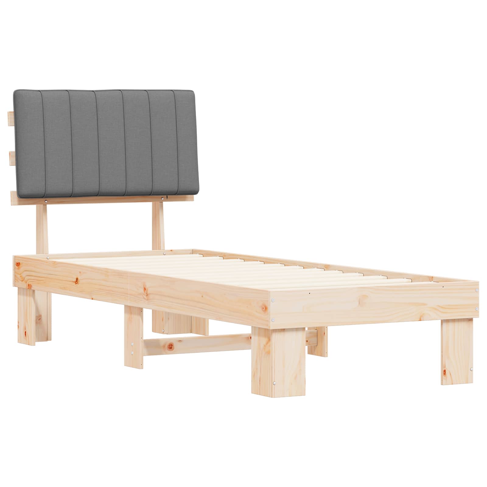 Bettgestell mit gepolstertem Kopfteil Hellgrau 200 x 200 cm
