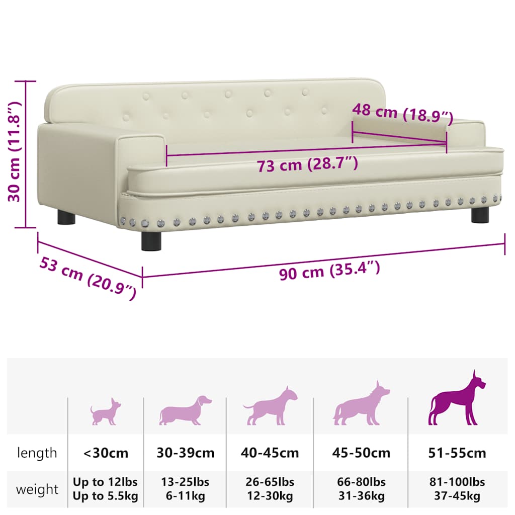 Hundebett Rosa 90x53x30 cm Samt