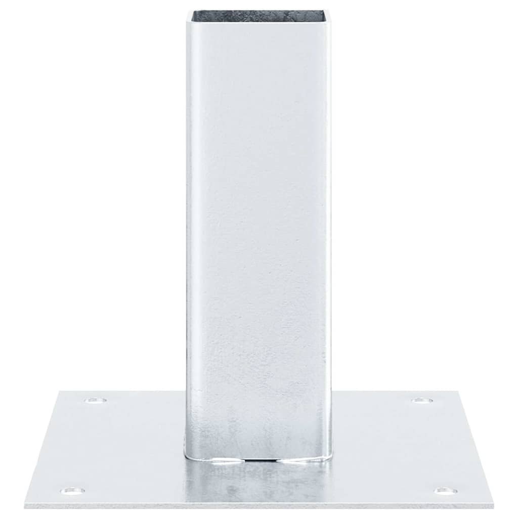 Pfostenträger Quadratisch 4Stk. Silber 46x46mm Verzinkter Stahl