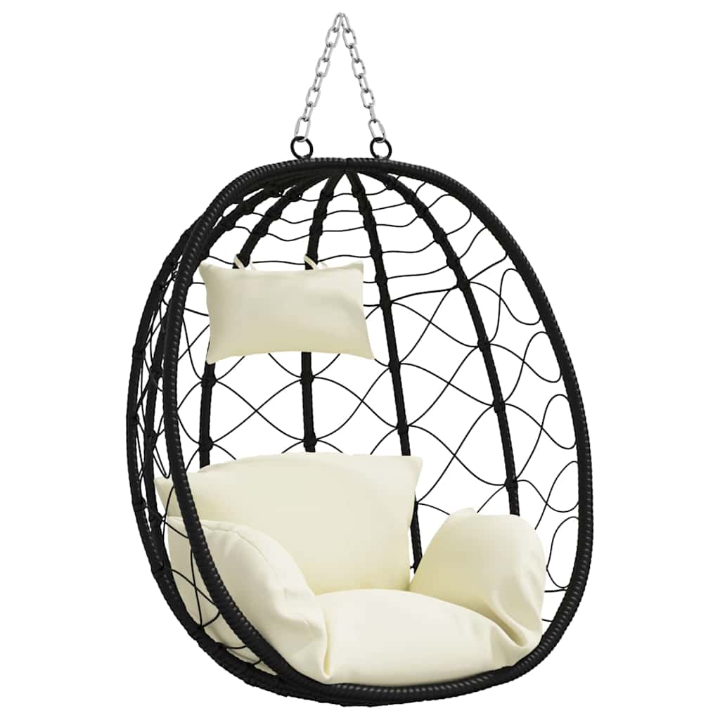 Hängendes Ei-Stuhl Anthrazit 91,5 x 54,5 x 107 cm Poly-Rattan